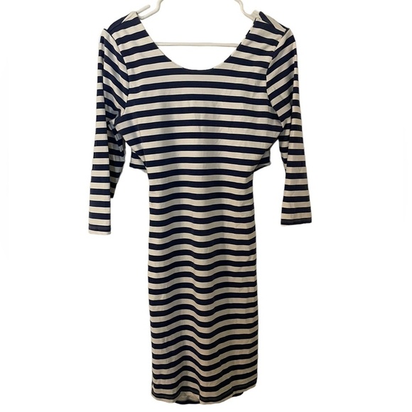 Billabong Dance With Me Blue and White Striped Dress Large - Picture 4 of 9